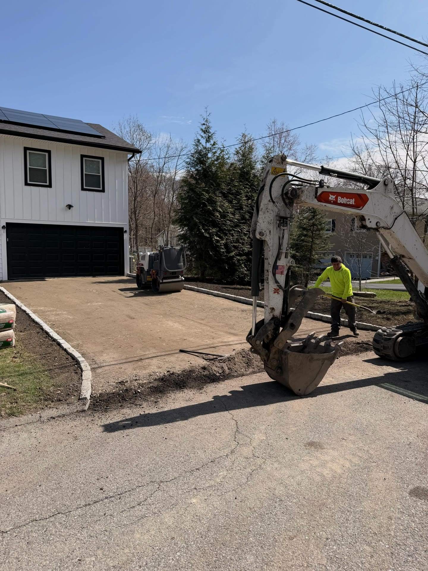 Asphalt Driveway w/ Stone Curb Transition